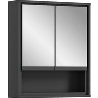 Spiegelschrank JARU anthrazit Nox Oak Nachbildung schwarz B/H/T: ca. 60x69x16 cm