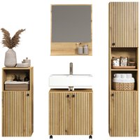 Badezimmer-Set Pure Bliss Eiche Evoke Coast Nachbildung schwarz B/H/T: ca. 160x186x42 cm