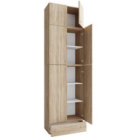 Büroschrank Lona Eiche Sonoma Nachbildung weiß B/H/T: ca. 70x240x39 cm