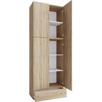 Büroschrank Lona Eiche Sonoma Nachbildung weiß B/H/T: ca. 70x200x39 cm