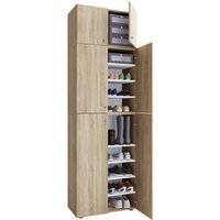 Schuhschrank Lona Eiche Sonoma Nachbildung weiß B/H/T: ca. 70x223x39 cm