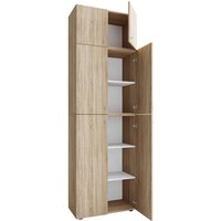 Büroschrank Lona Eiche Sonoma Nachbildung weiß B/H/T: ca. 70x223x39 cm