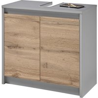 Waschbeckenunterschrank Box grau Wildeiche Nachbildung B/H/T: ca. 60x57x30 cm