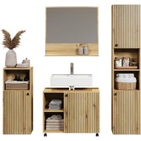 Badezimmer-Set Pure Bliss Eiche Evoke Coast Nachbildung schwarz B/H/T: ca. 180x186x42 cm