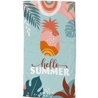 Strandtuch Hello summer Multi Polyester B/L: ca. 100x180 cm