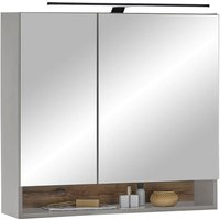 Spiegelschrank Denver grau matt Eiche Evoke Coast Nachbildung B/H/T: ca. 80x75x22 cm