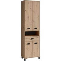 Hochschrank WELLNESS Eiche Artisan Nachbildung schwarz schwarz B/H/T: ca. 54x193x31 cm