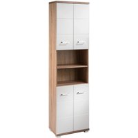 Hochschrank NEBRASKA Eiche Nachbildung weiß Hochglanz B/H/T: ca. 50x192x31