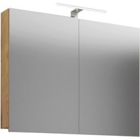 Spiegelschrank Badinos Eiche Honig Nachbildung B/H/T: ca. 80x62x12 cm