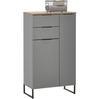 Midischrank Denver grau matt Eiche Evoke Coast Nachbildung B/H/T: ca. 60x106x32 cm