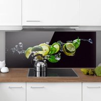 Spritzschutz Glas - Mojito Zutaten - Panorama Quer Größe HxB: 50cm x 125cm