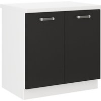 Küchen Preisbombe - Küchen Unterschrank 80 cm für das Modell "Omega 240 Schwarz + Weiss"