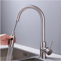 Küchenarmatur mit 2 Strahlen Wasserhahn Küche ausziehbar Spültischarmatur Edelstahl Armatur Küche mit Brause Mischbatterie Küche Hochdruck Armatur