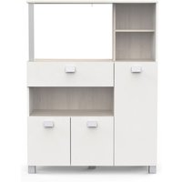 Befara - küche lagerschrank 3 türen 1 schublade basil - Weiße / Eiche