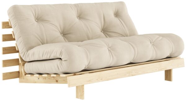 Schlafsofa ROOTS 160 cm Polster BEIGE Klappsofa Gestell Kiefer EAN:5713655146409