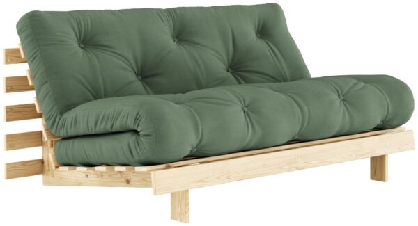 Schlafsofa ROOTS 160 cm Polster OLIVE GREEN Klappgestell Kiefer EAN:5713655146423