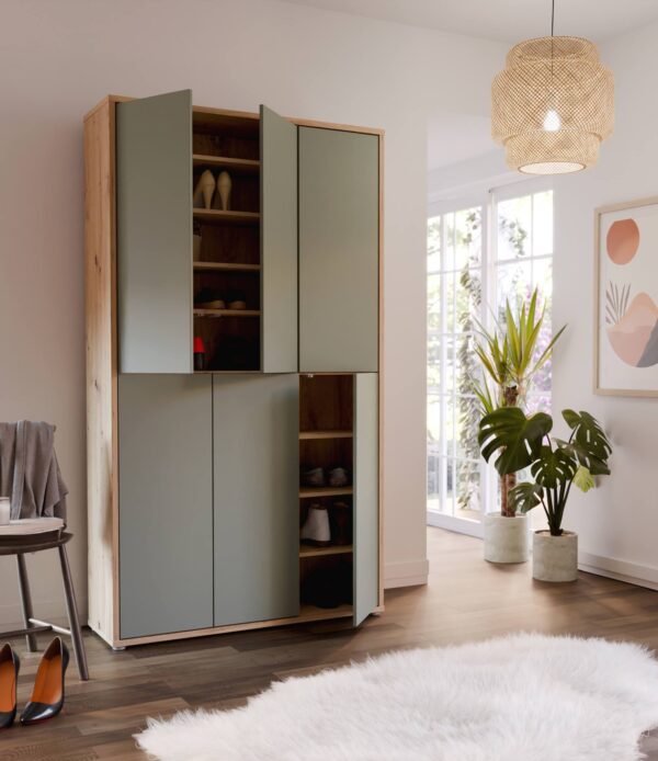 Schrank ALICE SPRINGS 6-trg Artisan Eiche mit Secret Grey / Sage Green EAN:5904767046378