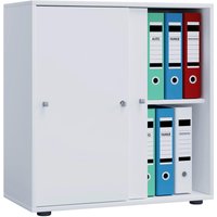 Büroschrank Lona L mit Schiebetüren weiß B/H/T: ca. 70x74x37 cm