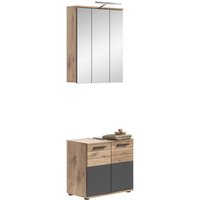 Badezimmer-Set MASON Nox Oak Nachbildung edles Basaltgrau Nachbildung B/H/T: ca. 60x190x34 cm