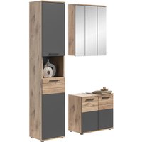 Badezimmer-Set MASON Nox Oak Nachbildung edles Basaltgrau Nachbildung B/H/T: ca. 112x190x34 cm