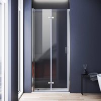 SONNI Duschtür 76/80/90x195 cm Duschwand Falttür 6mm ESG Sicherheitsglas Nano Beschichtung Dusche Faltbar Duschtrennwand Duschabtrennung