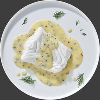 Kabeljau-Rückenfilet in Senf-Dill Sauce