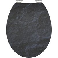 Schütte MDF High-Gloss WC-Sitz mit Absenkautomatik »Black Stone«